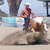 Andrea Fappani and Shiner Olena win the Reining By The Bay Derby Open.
