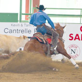 Zane Davis, 38, of Whitehall, Mont., wins the 2009 NSHA Snaffle Bit Futurity Open aboard Reymanator, owned by John Semanick of Jacksonville, Fla. The pair earned the highest cow work score of 225.5 for 663.5 points overall, along with the $24,000 payout