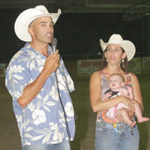 Bill and Kelli Norwood, with their daughter Ella, thank supporters of the Ella Norwood Benefit Horse Show.