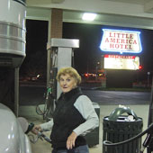 Cynthia in a pre-dawn fueling