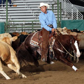 Jake Telford and Shady Lil Starlight earn the 2009 World's Richest Stock Horse competition reserve title.