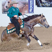 Shawn Flarida and Whizkey N Diamonds win the $40,000 Open Futurity at High Roller Reining Classic.