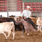 Brad Buttrey and Good Old Times win the NRCHA Snaffle Bit Futurity Intermediate Open.
