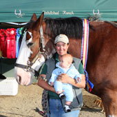 Nick and Audrey Popoff of Unhitched Ranch in Riverside County, with their 3-month-old Jackson and 3-year-old Sebastian, win several ribbons and a championship at the Draft Horse, Mule and Driving Show.