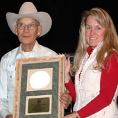 Jimmy Flores, Sr. receives the National Reined Cow Horse Association's 2009 Vaquero Award.
