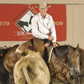 Tim Smith and Flo Like A Cat win the Pacific Coast Cutting Horse Association Open Futurity.