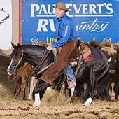 Gavin Jordan and Sting Cat Sting win the PCCHA Open Futurity Gelding Stakes Co-Championship.