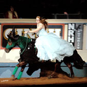 Rebecca Murray and Gatolotto win an invitational freestyle competition at the 2009 NRHA Futurity.