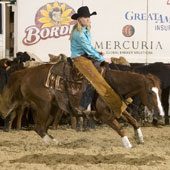 Jamie Goertz and Desires Prissy Cat earn co-champion titles in NCHA Futurity Amateur