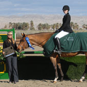 Melissa Doddridge, who rides under trainer Tracy Baer in Huntington Beach, claimed the 2010 HITS Desert Champion Hunter title on Bentley.