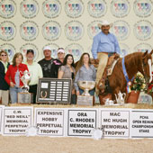 Jimmy Flores of Perris enjoyed a dominant performance riding the stallion Peppinic, winning several open reining titles.