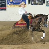 Smoking Whiz, shown here with Brett Stone in the Open Futurity, won all three open futurity divisions.