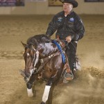 Tom Foran rides Gunnin For A Shine to the L4 Open Futurity title at the 2014 California Reining Horse Association Challenge and Southwest Affiliate Finals event, held Oct. 22-26 at the L.A. Equestrian Center.