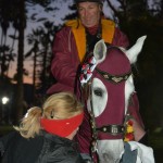 Joanne Asman, a USC alum and owner of Traveler7 and Traveler9, braves the cold predawn preparation.