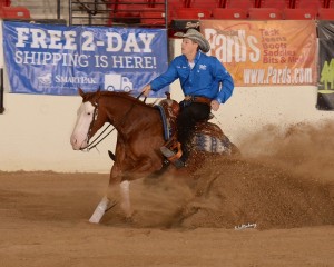 Gabe Hutchins and Wallawhizagun too the $37,500-added Open 4-Year-Old Futurity title in Levels 3 and 4.
