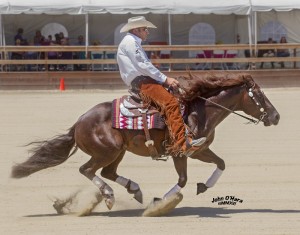 Tracer Gilson takes the Level 4 title of the $16,000-added Open Futurity on  Da Big Kahuna, owned by Joe and Karen Moran of Laguna Hills.