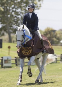 Nina Vogel, aboard Pam Stewart’s Durango, after earning the title of The American Tradition of Excellence Equitation Challenge.